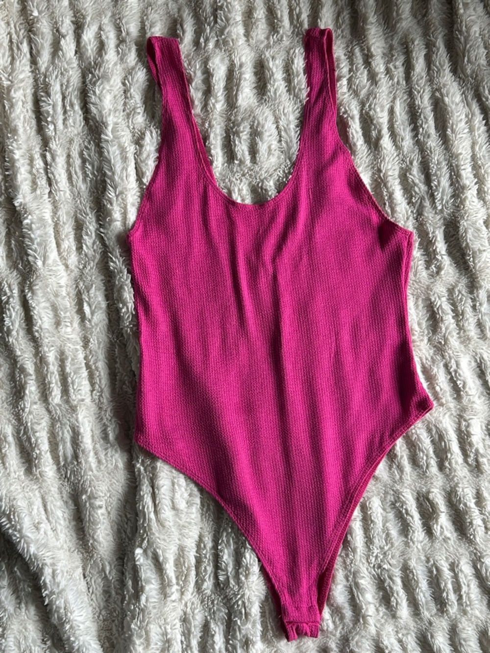 wild fable Hot Pink Ribbed Scoop Neck Bodysuit